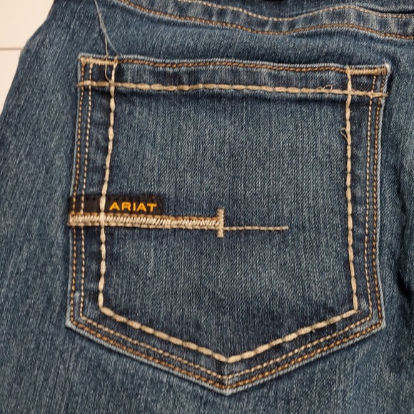 Ariat Rebar M4 Relaxed Boot Jeans Mens 36x30/28 Blue Workwear Denim - Picture 6 of 7